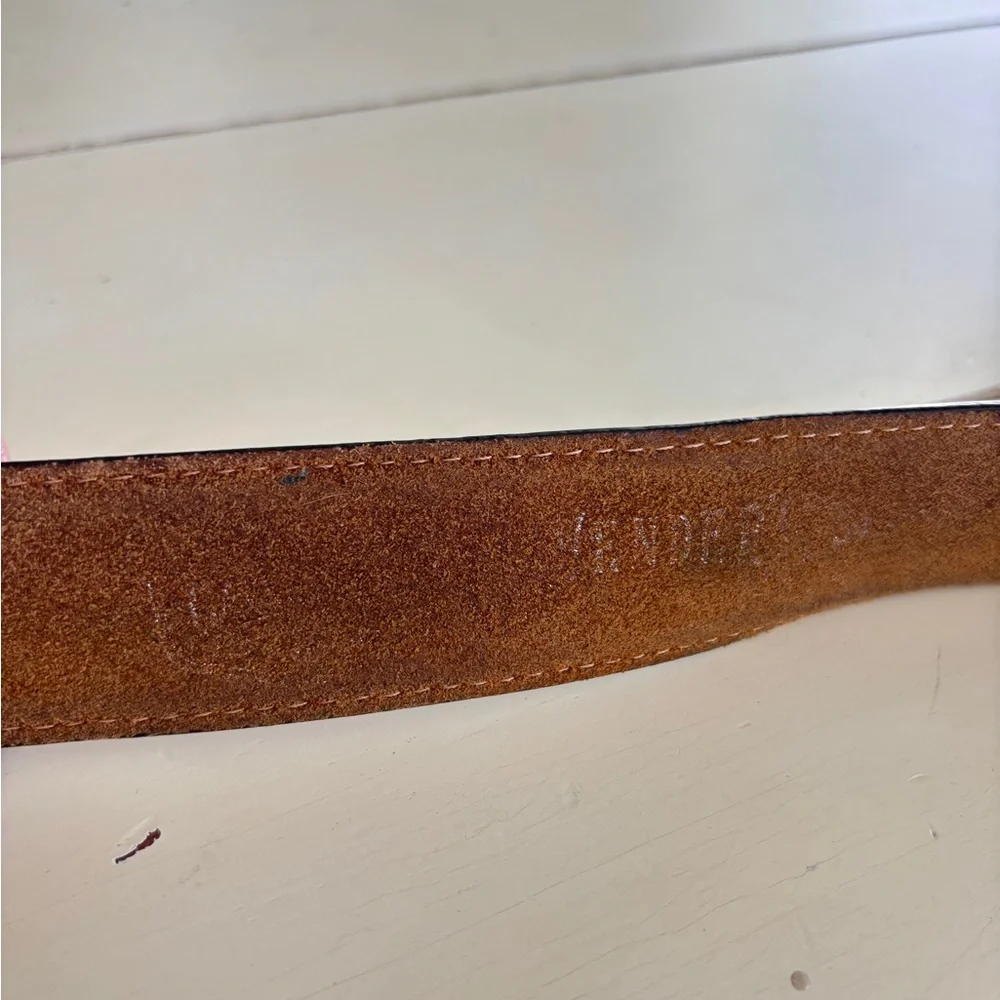 Cavender's Brown Leather Belt Men’s 34 Cross Detail 9750444